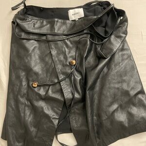 Nanushka Black Leather Skirt